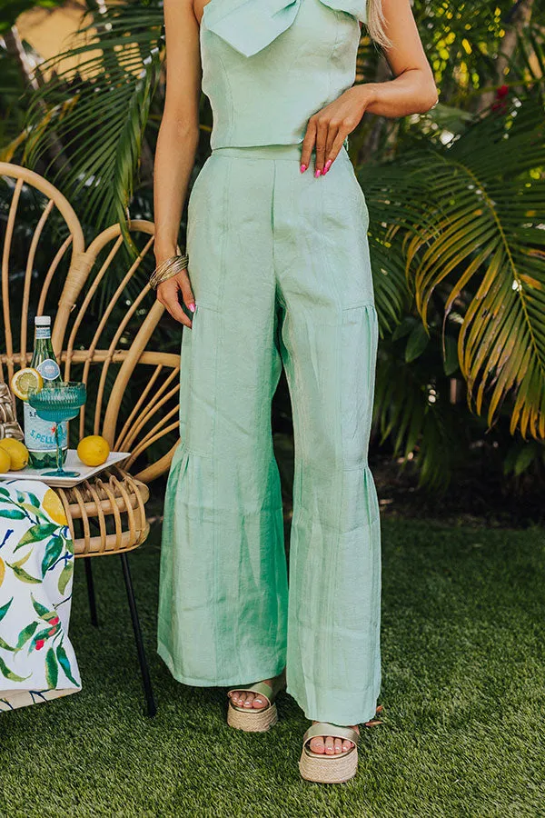 Viva La Travel High Waist Wide Leg Pants in Mint