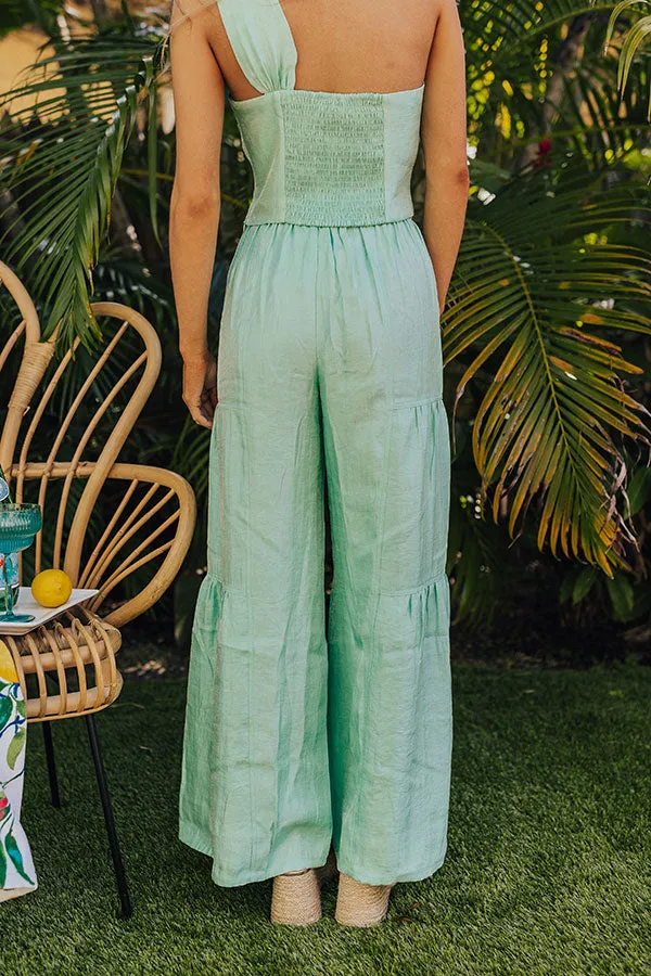 Viva La Travel High Waist Wide Leg Pants in Mint