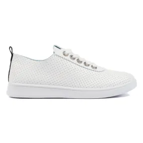 Women's openwork white sneakers