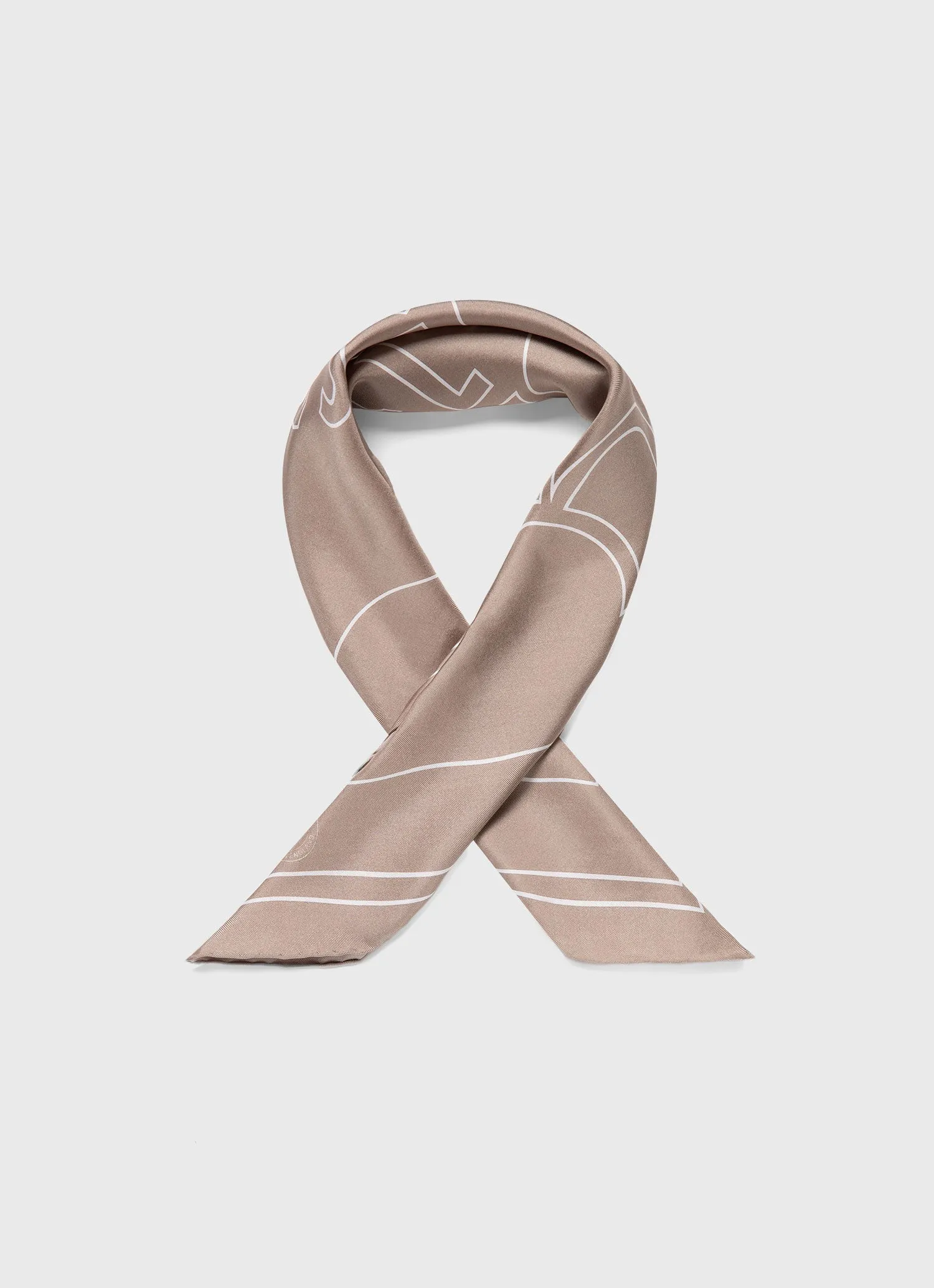 Women's Silk Scarf in Sandstone Linear Archive Print