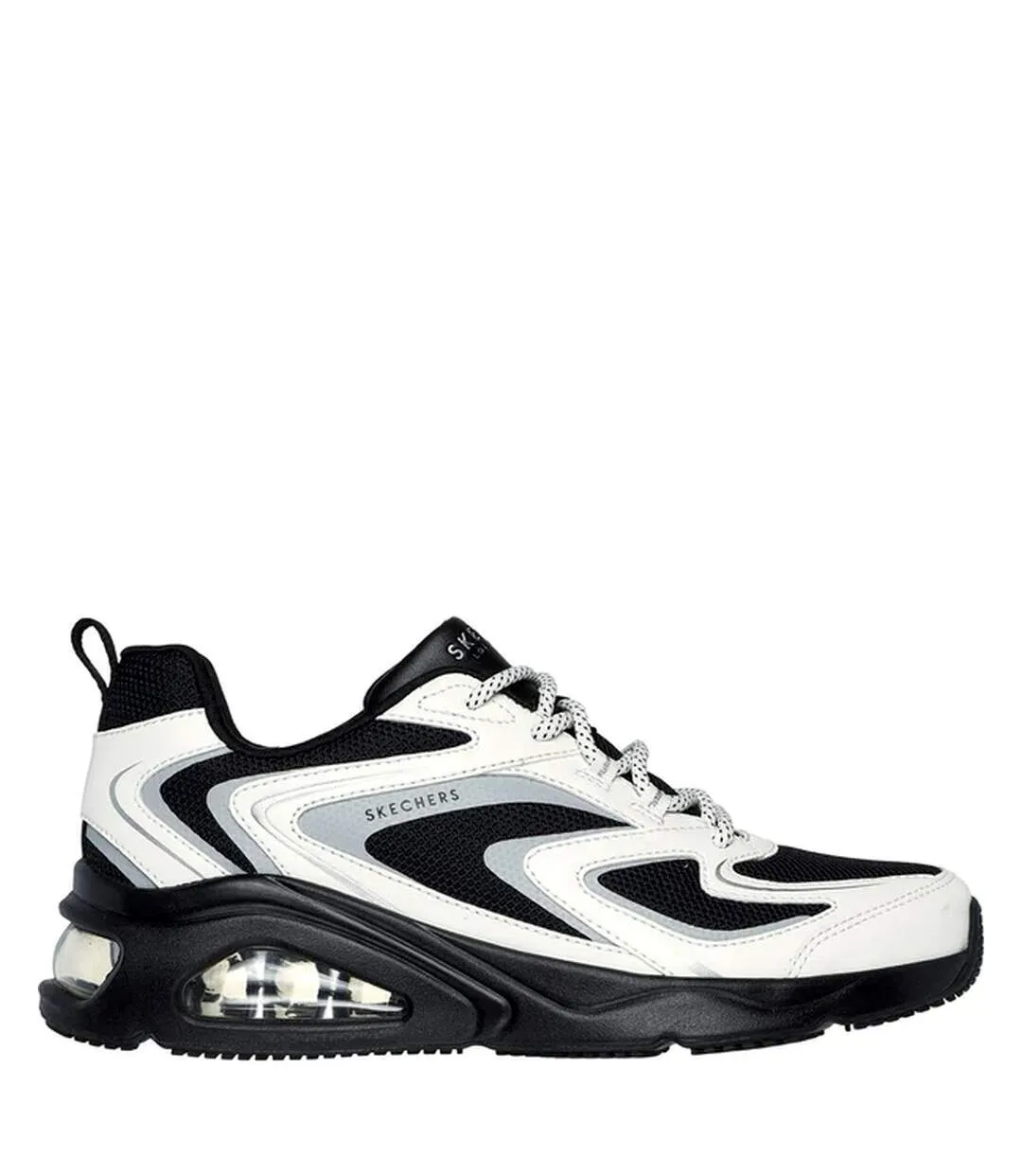 Womens/ladies tres-air uno street fl-air trainers black/white Skechers