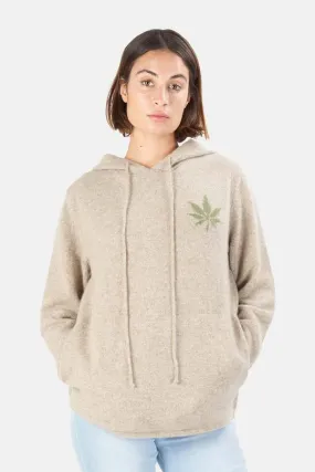 x Blue&Cream Leaf Cashmere Hoodie - Oatmeal