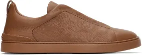 ZEGNA Brown Triple Stitch Sneakers