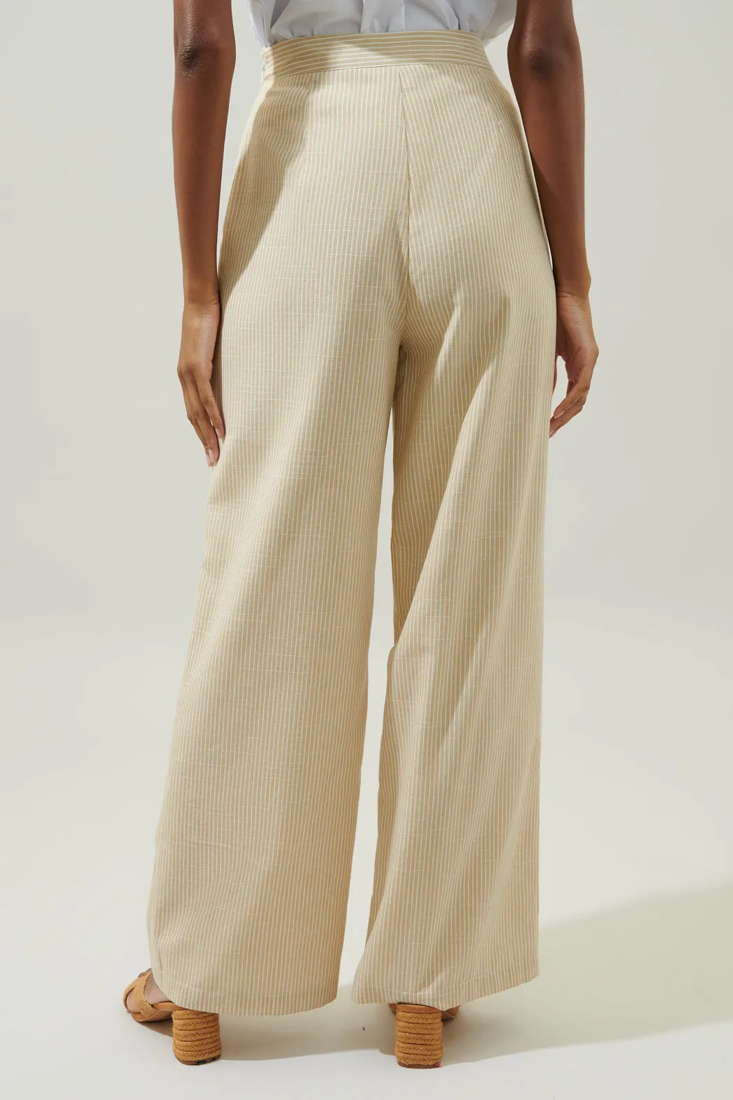 Zephyr Ticking Stripe Wide Leg Pants