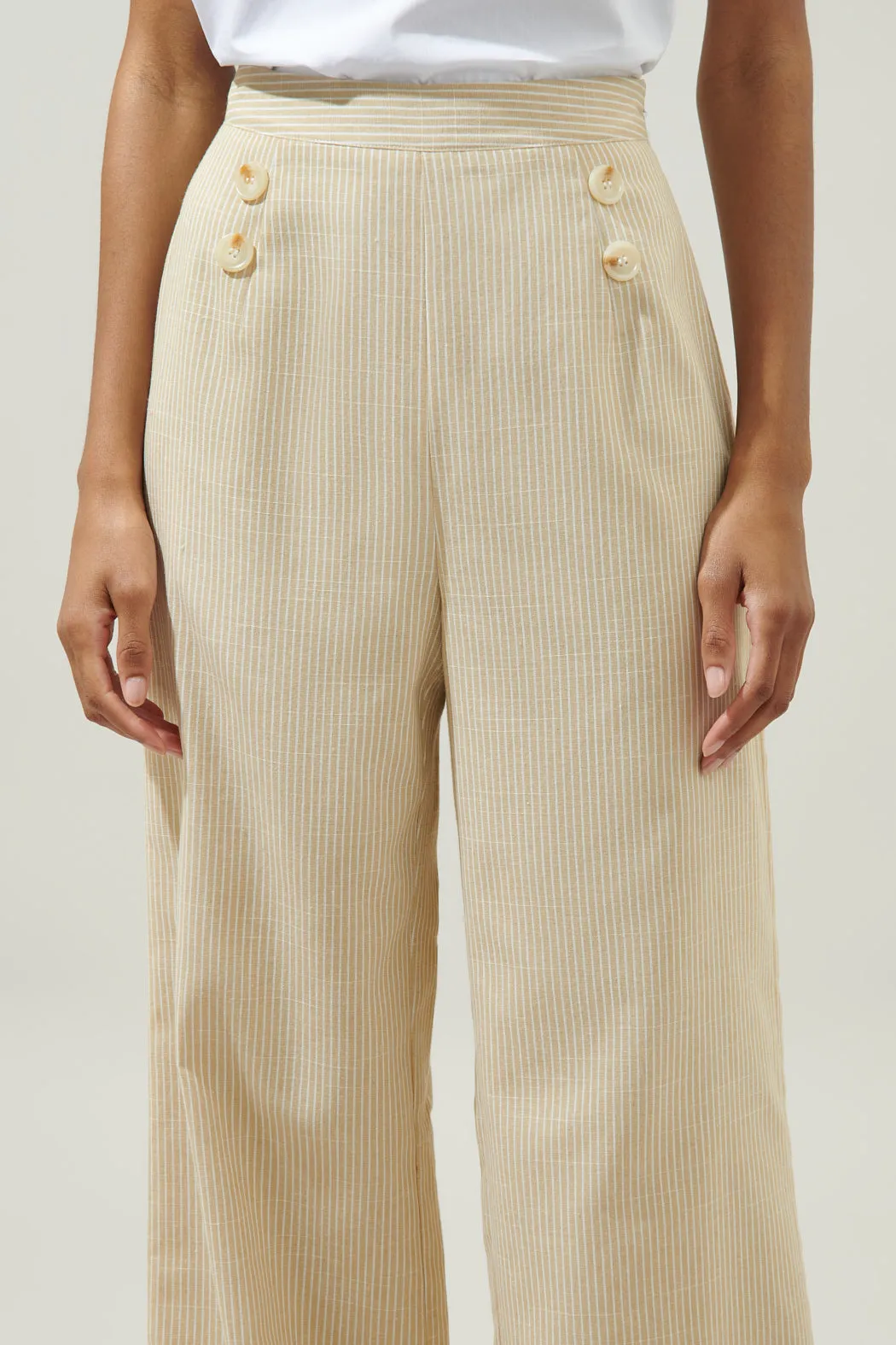 Zephyr Ticking Stripe Wide Leg Pants