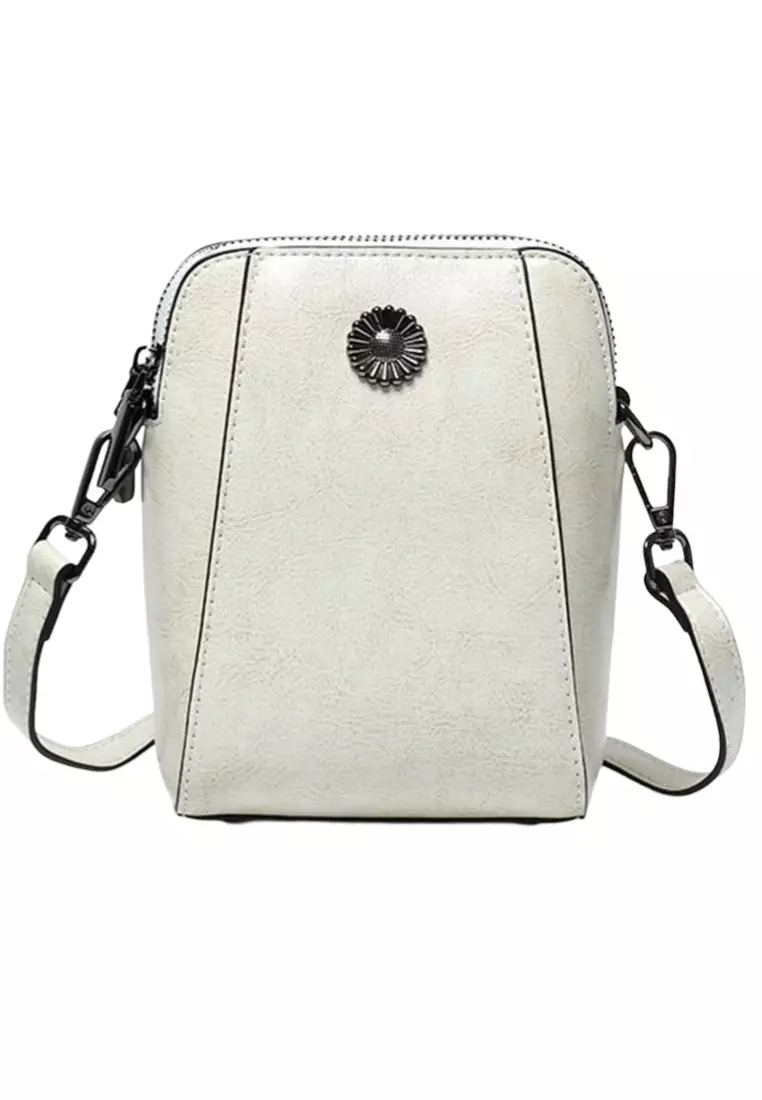 ZITIQUE Polish leather inclined backpack